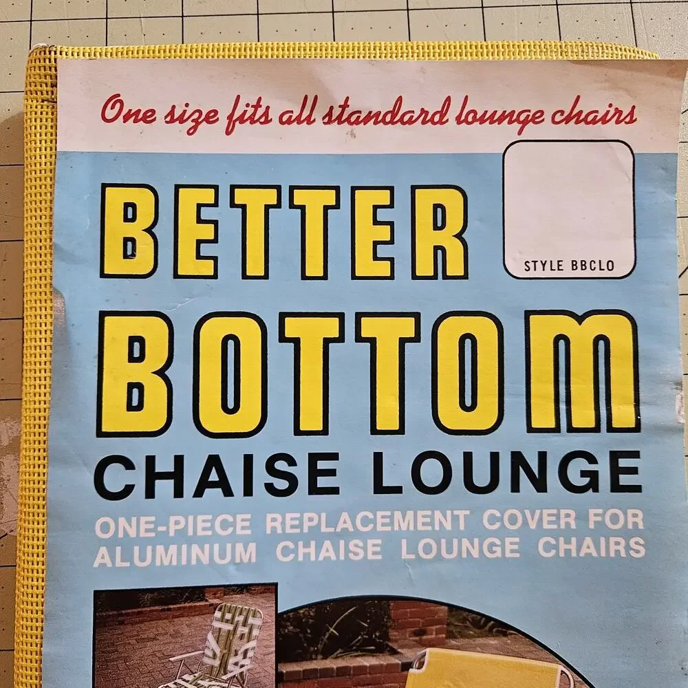 VTG Chaise Lounge One Piece Replacement Cover Yellow Lounger Better Bottom